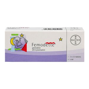 Box of Femodette Tablets used for contraception