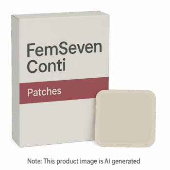 Box of FemSeven Conti Patches for menopause treatment