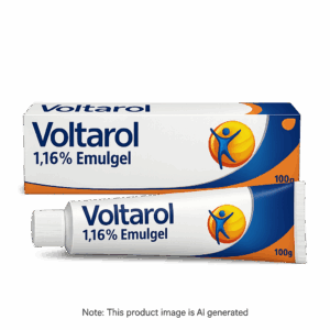 Box of Voltarol 1.16% Emulgel used to treat joint and muscle pain