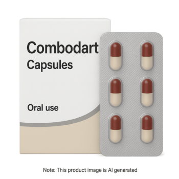 Box of Combodart Capsules used to treat enlarged prostate symptoms