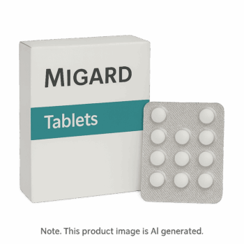 Box of Migard Tablets for acute migraine relief