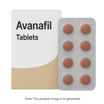 Box of Avanafil Tablets used to treat erectile dysfunction
