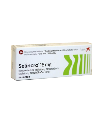 Box of Selincro Tablets used to reduce alcohol consumption